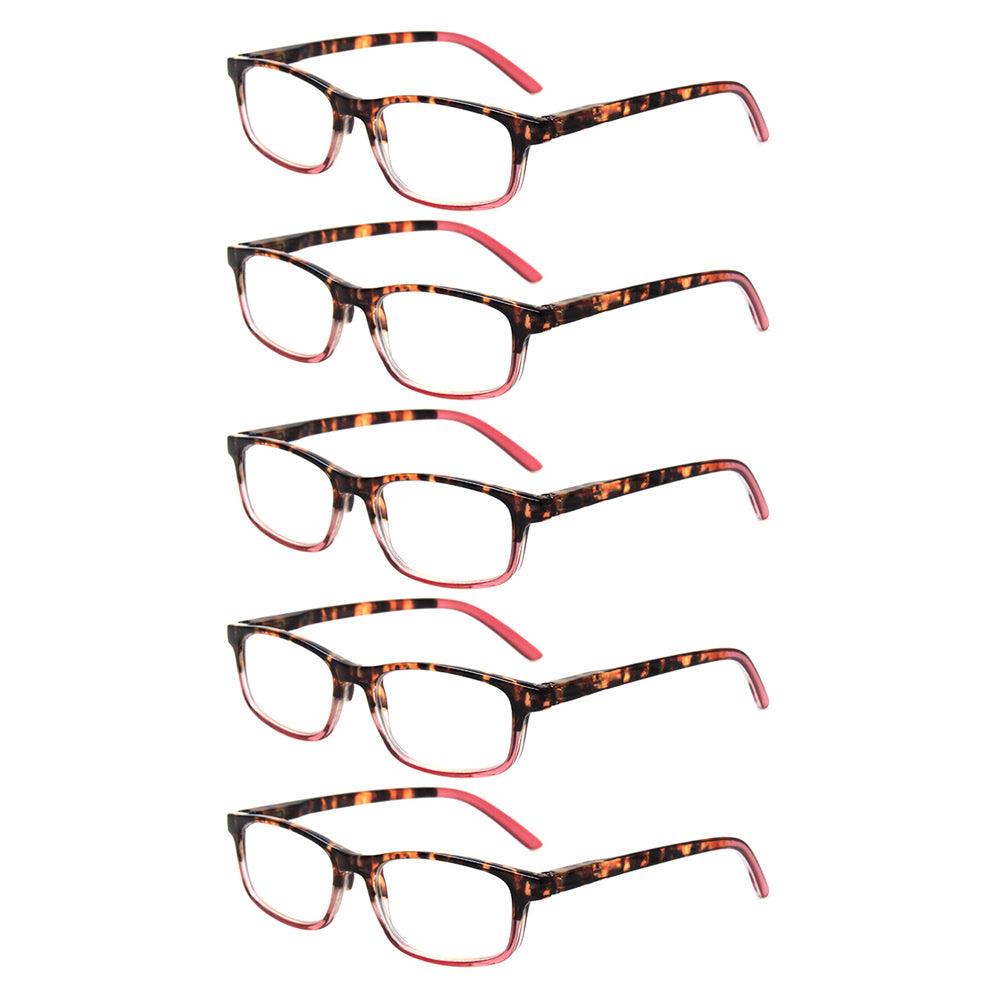 KERECSEN 5 Pack Rectangle Reading Glasses Unisex 111 - kerecsen