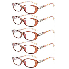KERECSEN 5 Pack Oval Blue Light Blocking Computer Glasses Women FLG349
