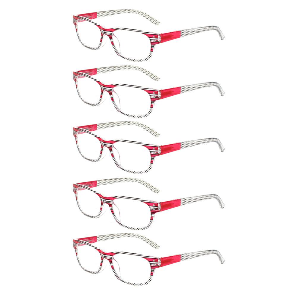 KERECSEN 5 Pack Rectangle Reading Glasses Unisex 019 - kerecsen