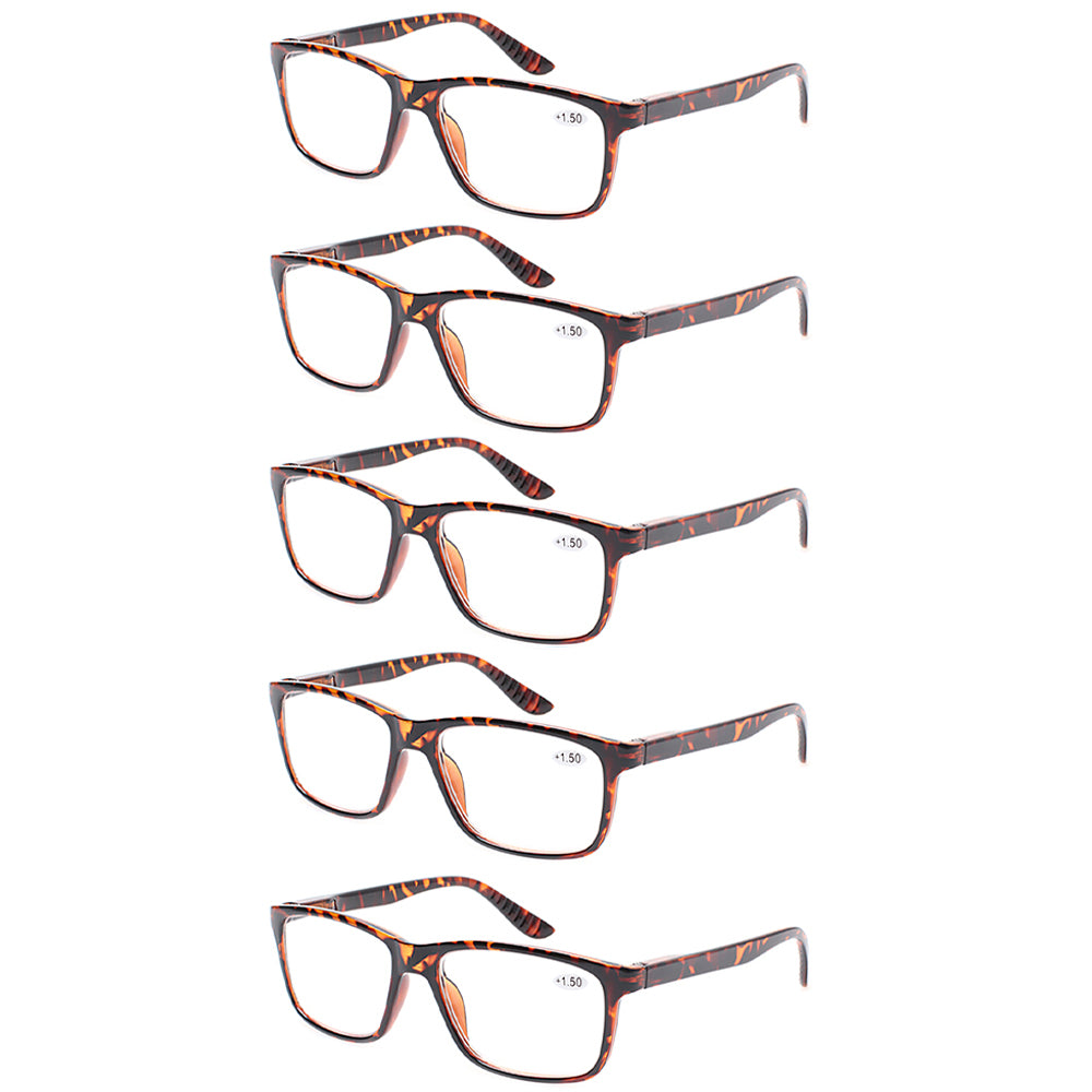 KERECSEN 5 Pack Rectang Reading Glasses Unisex 163 - kerecsen