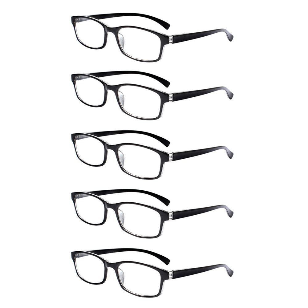 KERECSEN 5 Pack Rectangle Reading Glesses Unisex 177 - kerecsen