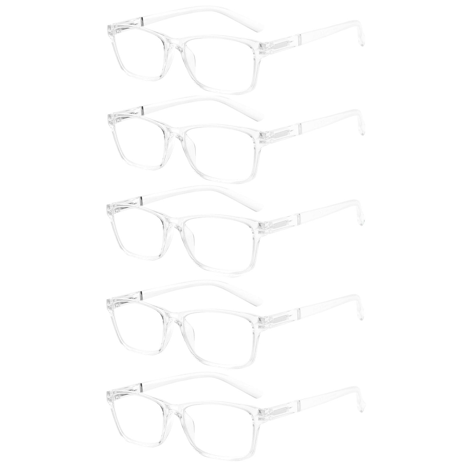 KERECSEN 5 Pack Rectangle Blue Light Blocking Computer Glasses Unisex FLG9402 - kerecsen