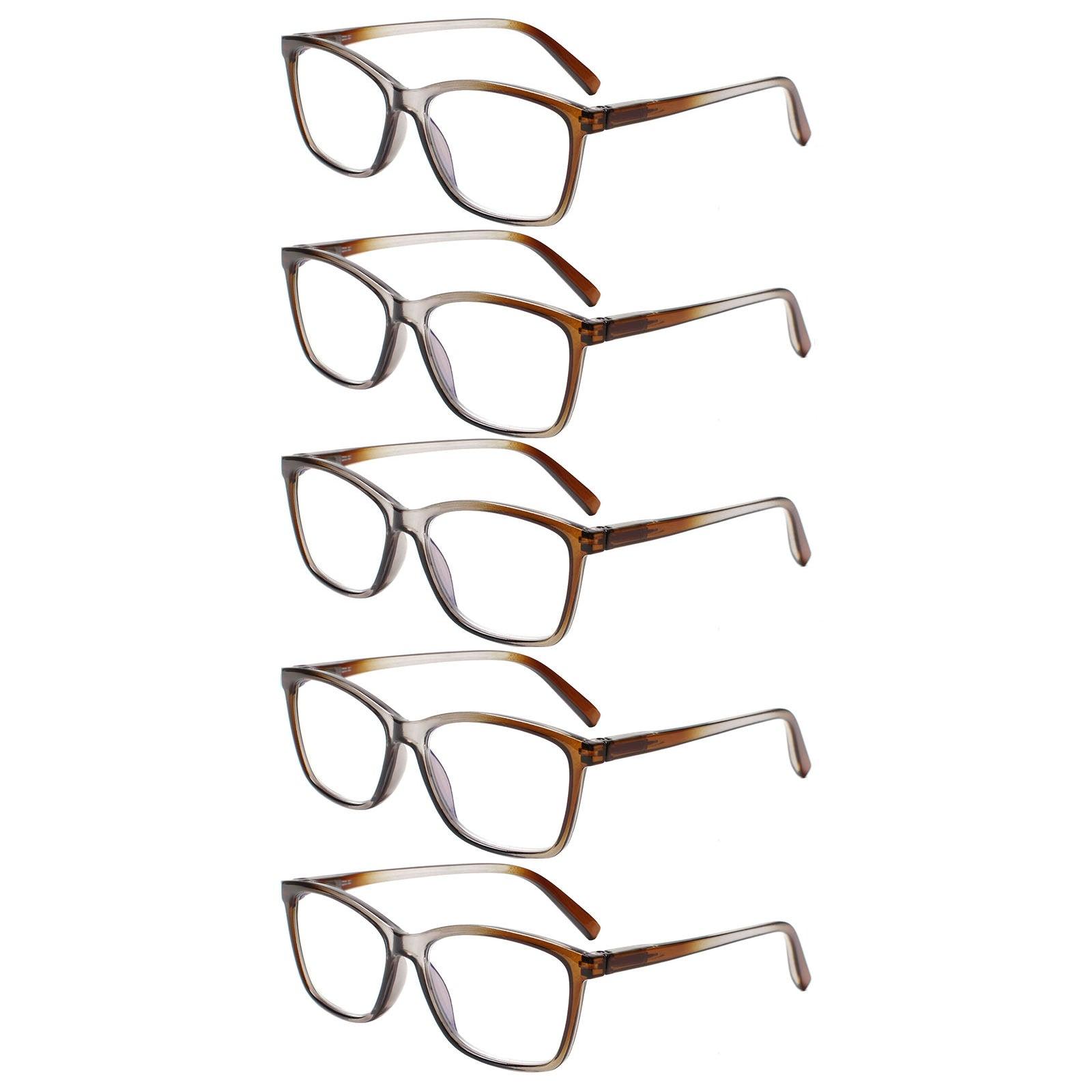 KERECSEN 5 Pack Rectangle Reading Glasses Unisex 273-2 - kerecsen