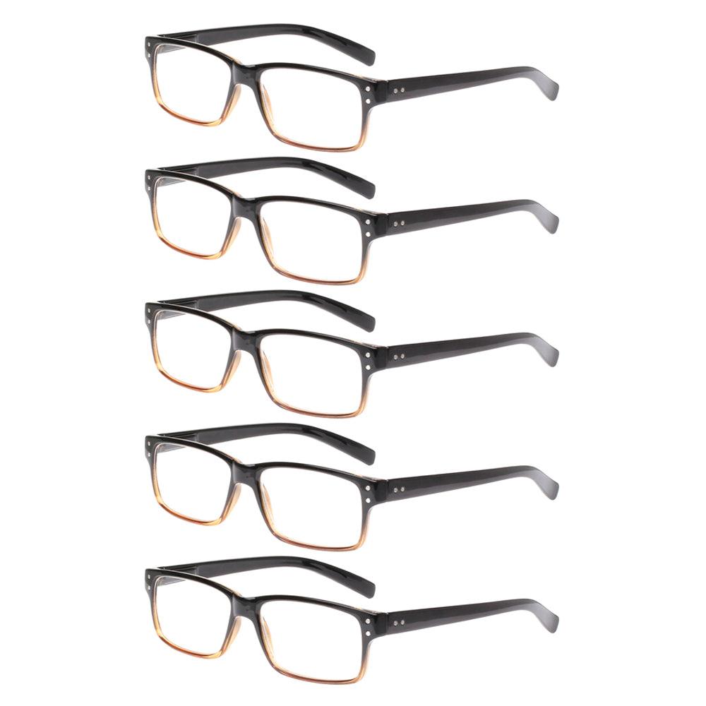 KERECSEN 5 Pack Rectangle Blue Light Blocking Computer Glasses Unisex FLG032 - kerecsen