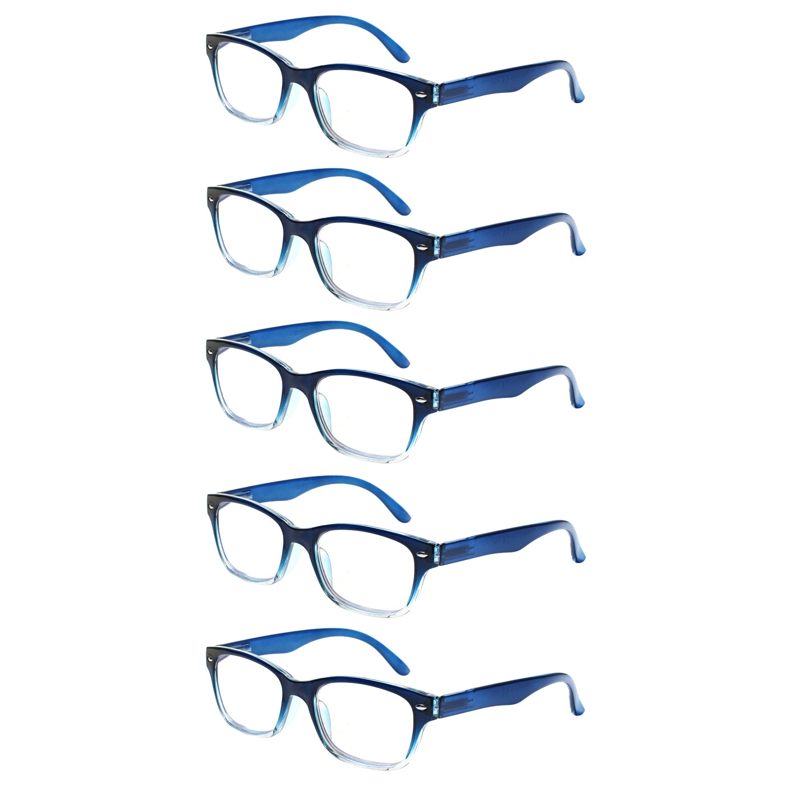 KERECSEN 5 Pack Rectangle Readung Glasses Unisex 017
