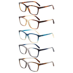 KERECSEN 5 Pack Rectangle Reading Glasses Unisex 273-2 - kerecsen