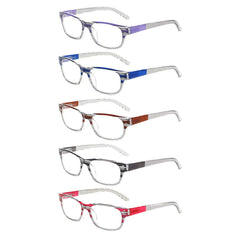 KERECSEN 5 Pack Rectangle Reading Glasses Unisex 019 - kerecsen