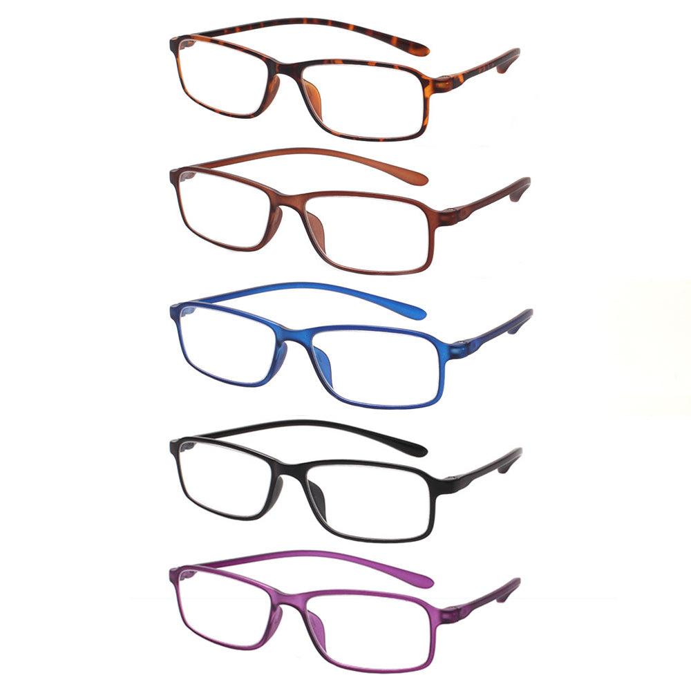 KERECSEN 5 Pack Rectangle Reading Glasses Unisex 191-1 - kerecsen