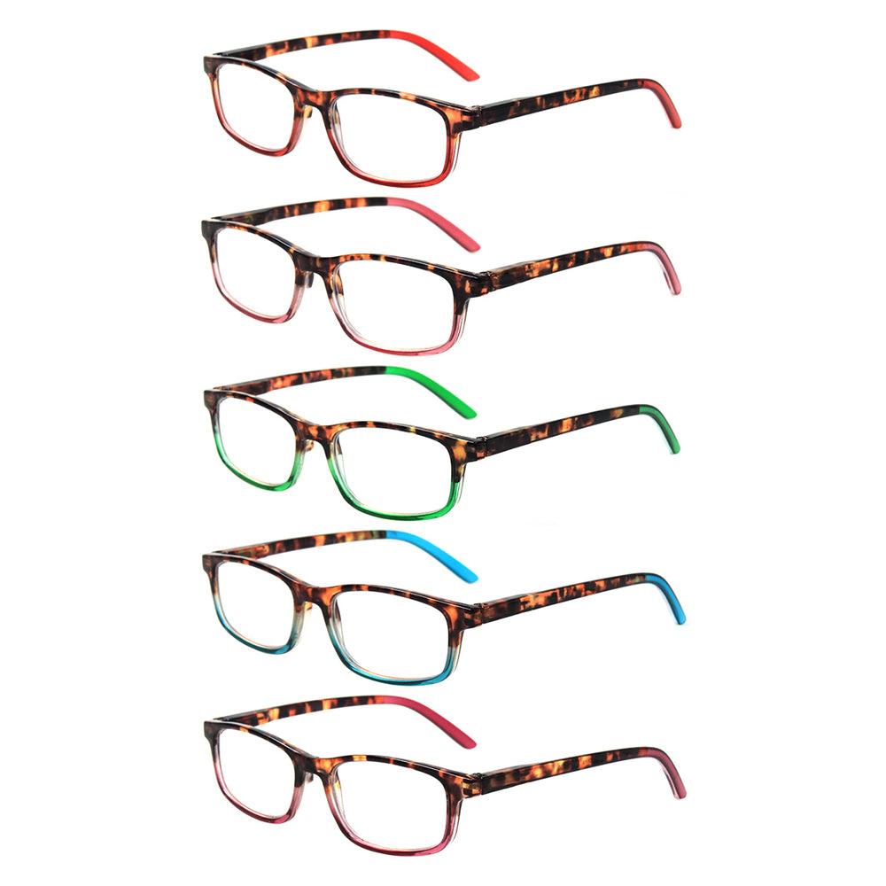 KERECSEN 5 Pack Rectangle Reading Glasses Unisex 111 - kerecsen