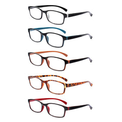 KERECSEN 5 Pack Rectangle Reading Glesses Unisex 177 - kerecsen