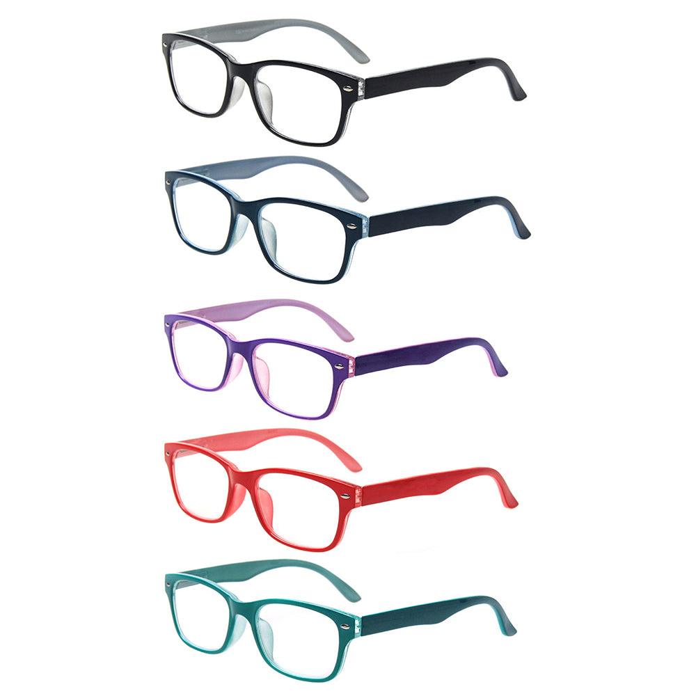 KERECSEN 5 Pack Classic Solid Color Reading Glasses Unisex 017 - kerecsen