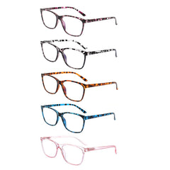 KERECSEN 5 Pack Rectangle Blue Light Blocking Computer Glasses Unisex FLG246-4 - kerecsen