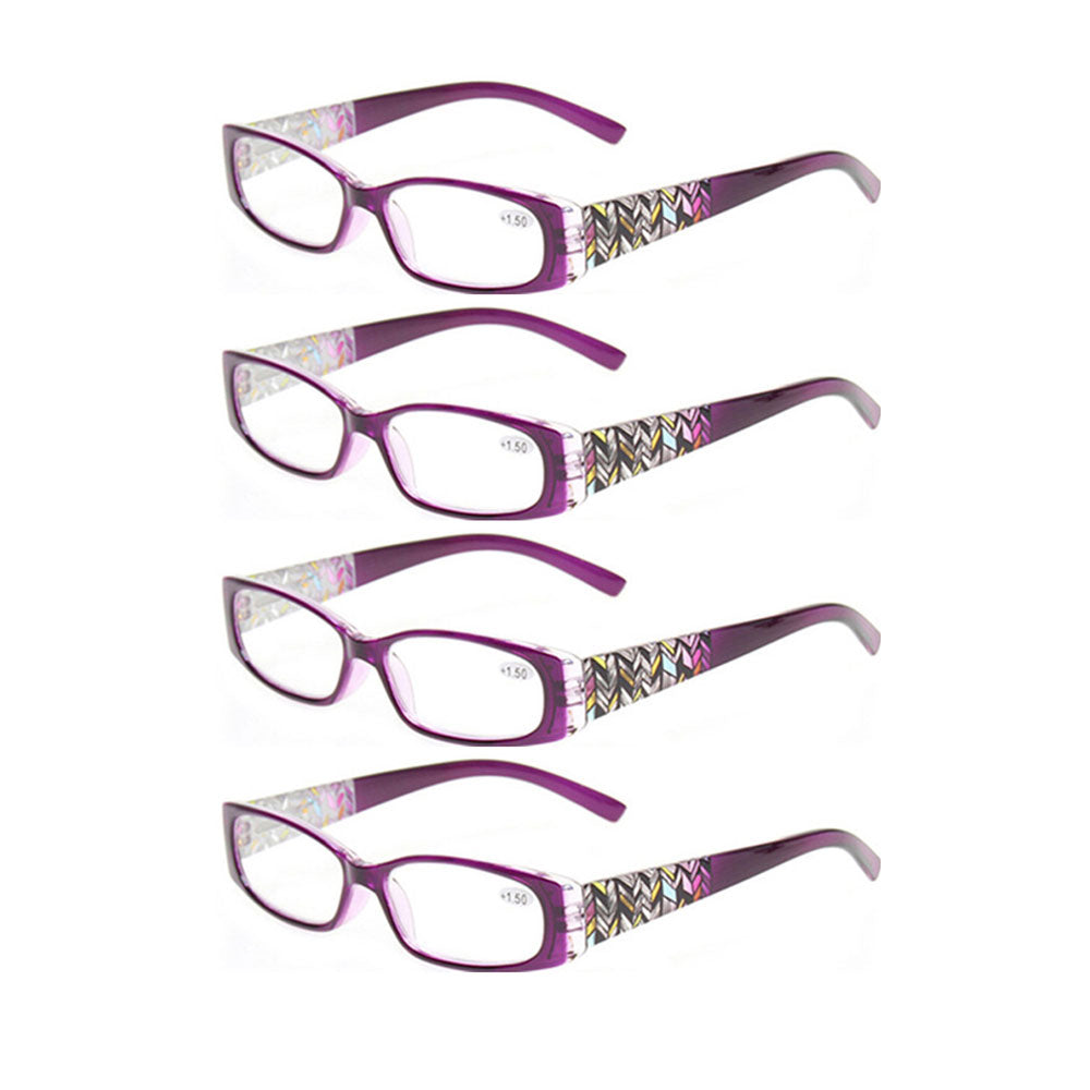 KERECSEN 4 Pack Rectangle Reading Glasses 100 - kerecsen