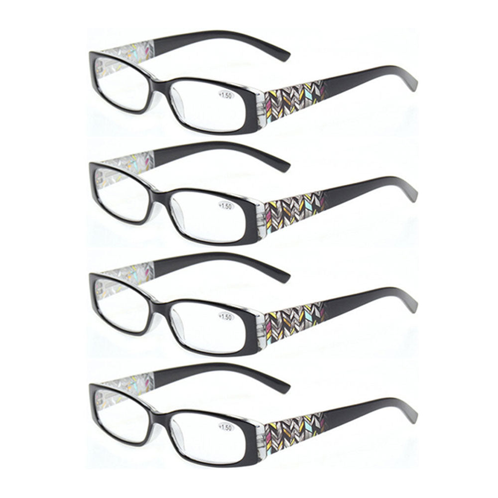 KERECSEN 4 Pack Rectangle Reading Glasses 100 - kerecsen