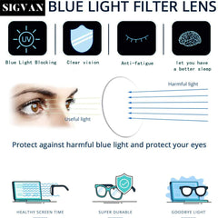 5 Pack Ladies Blue Light Blocking Spring Hinge Stylish Round Eyeglasses for Women
