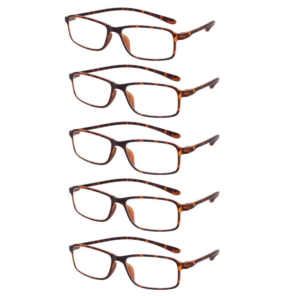 KERECSEN 5 Pack Rectangle Reading Glasses Unisex 191-1 - kerecsen