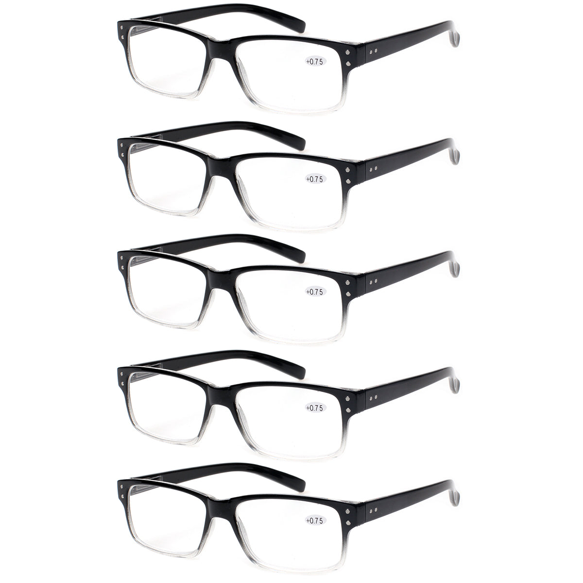 KERECSEN 5 Pack Rectangle Reading Glasses Unisex 032-5 - kerecsen